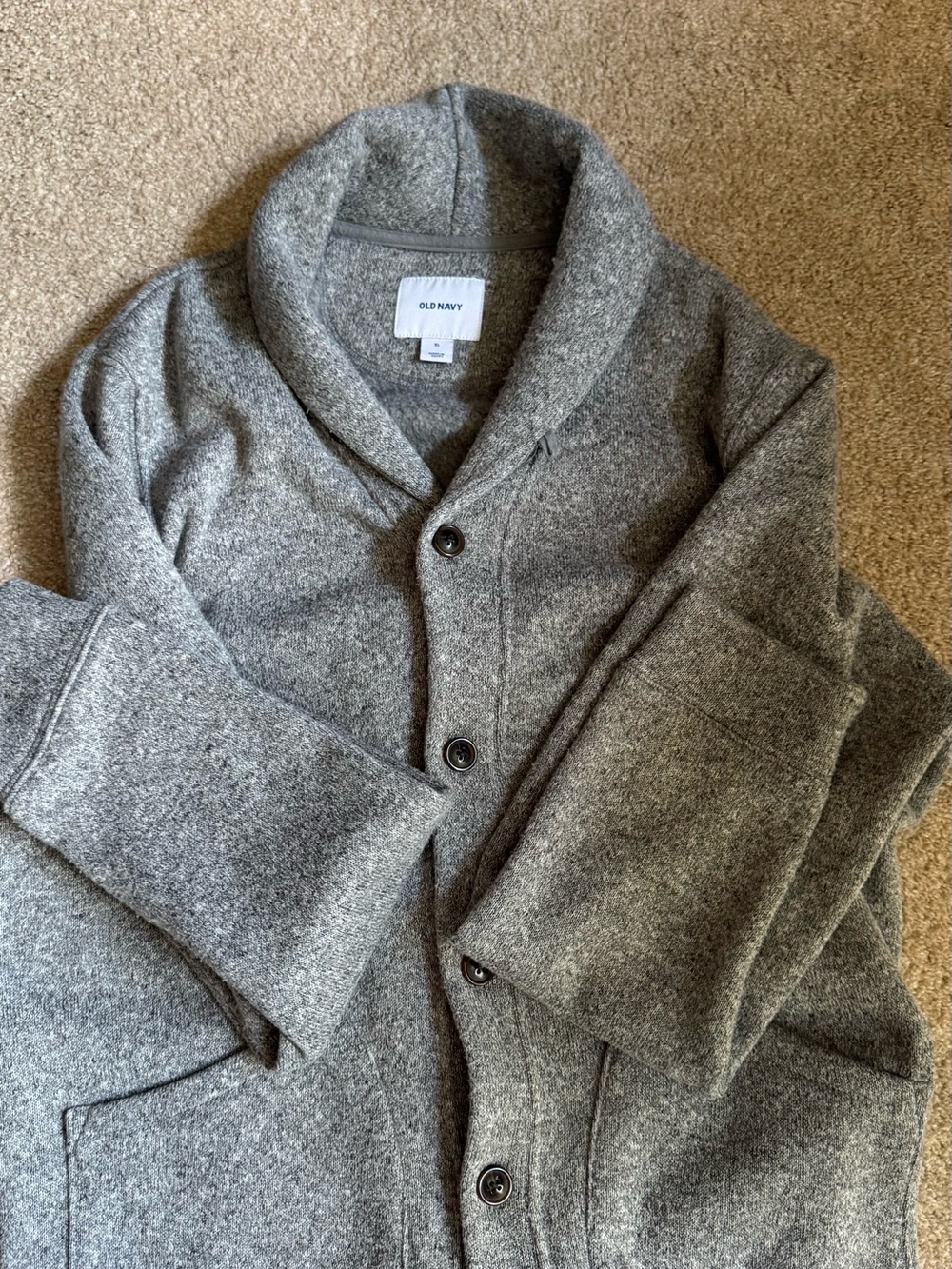 Old Navy Men's Gray Shawl-Collar Pea Coat